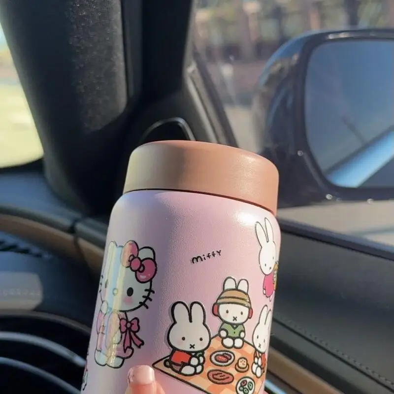 سانريوس مرحبا كيتي كوب حراري صغير لطيف طالب كوب ماء المحمولة رائعة 304Ss الكرتون الإبداعية فتاة 280 مللي هدية عيد
