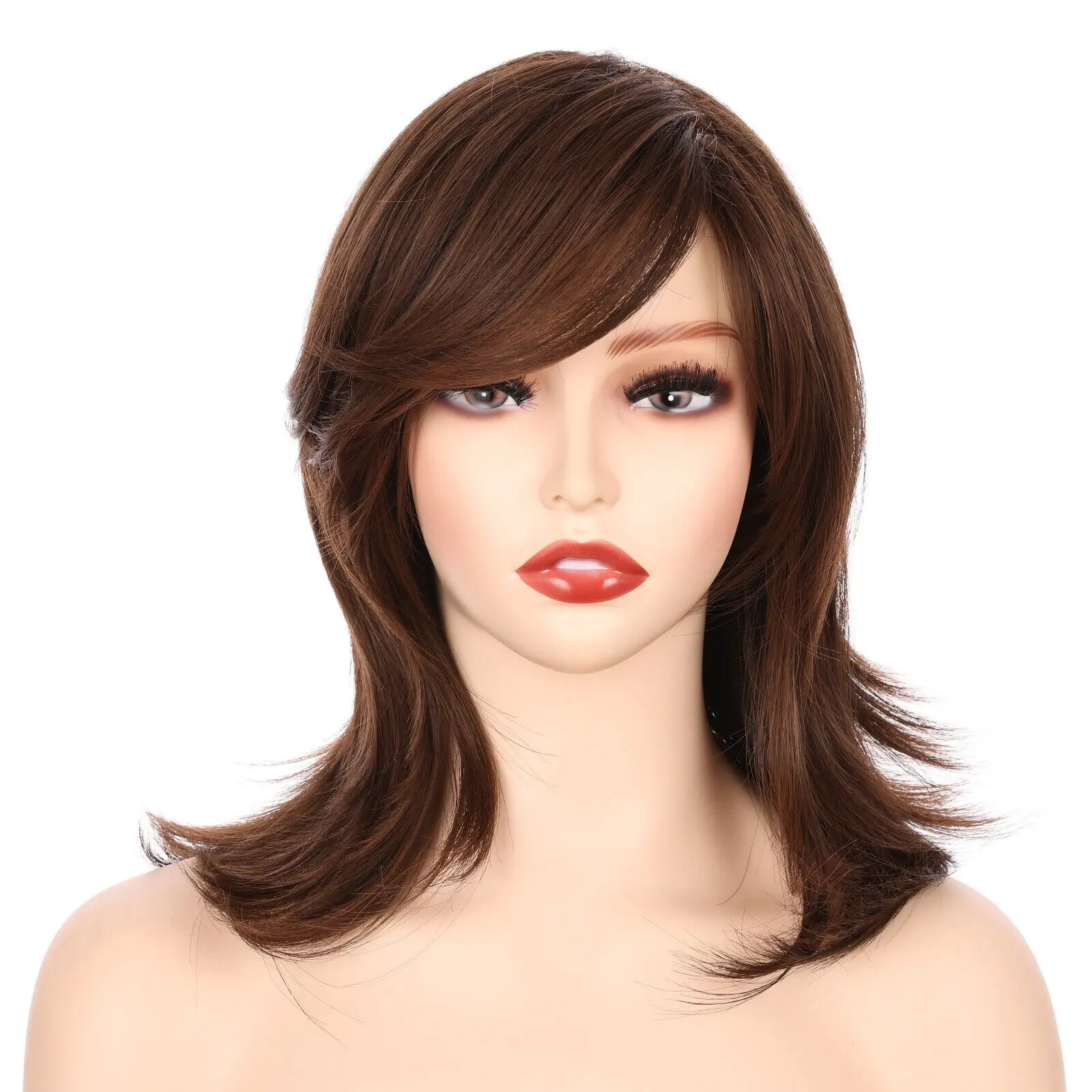 

Onedor 14" Women Wig Synthetic Full Head with Fringe for Women (8H12)