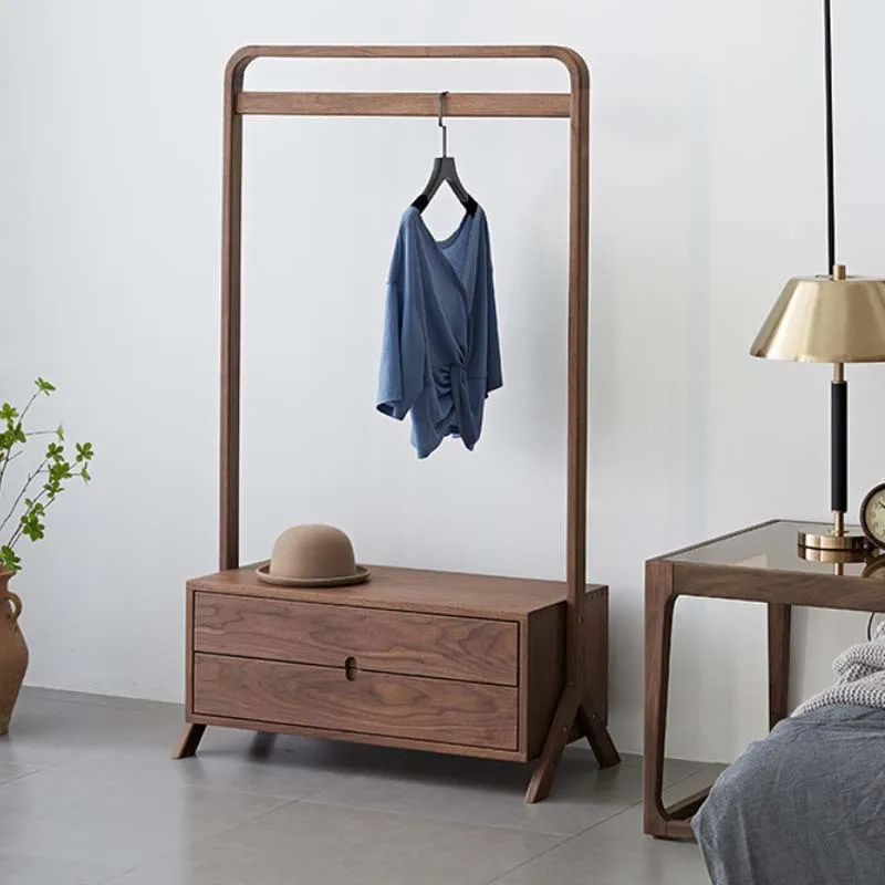 

Nordic all solid wood coat rack North American black walnut