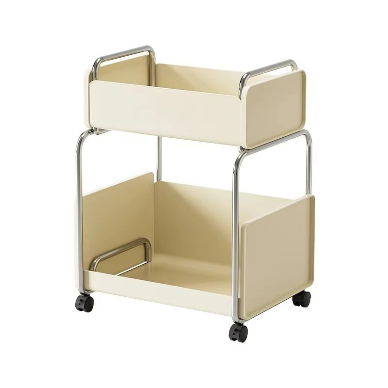 

Multifunctional storage rack Home student removable schoolbag storage Living room double-layer trolley