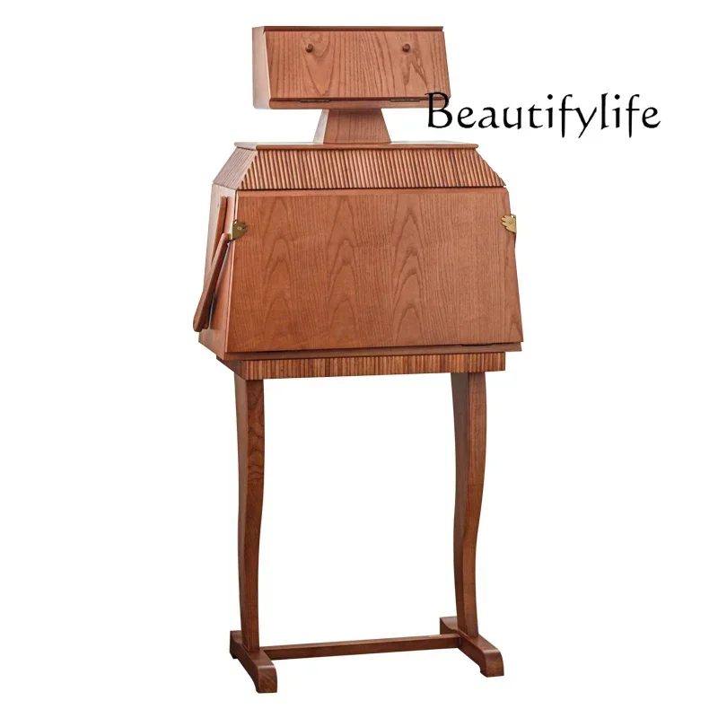 

LJYMedieval style solid wood locker simple living room storage creative niche makeup desk wine cabinet