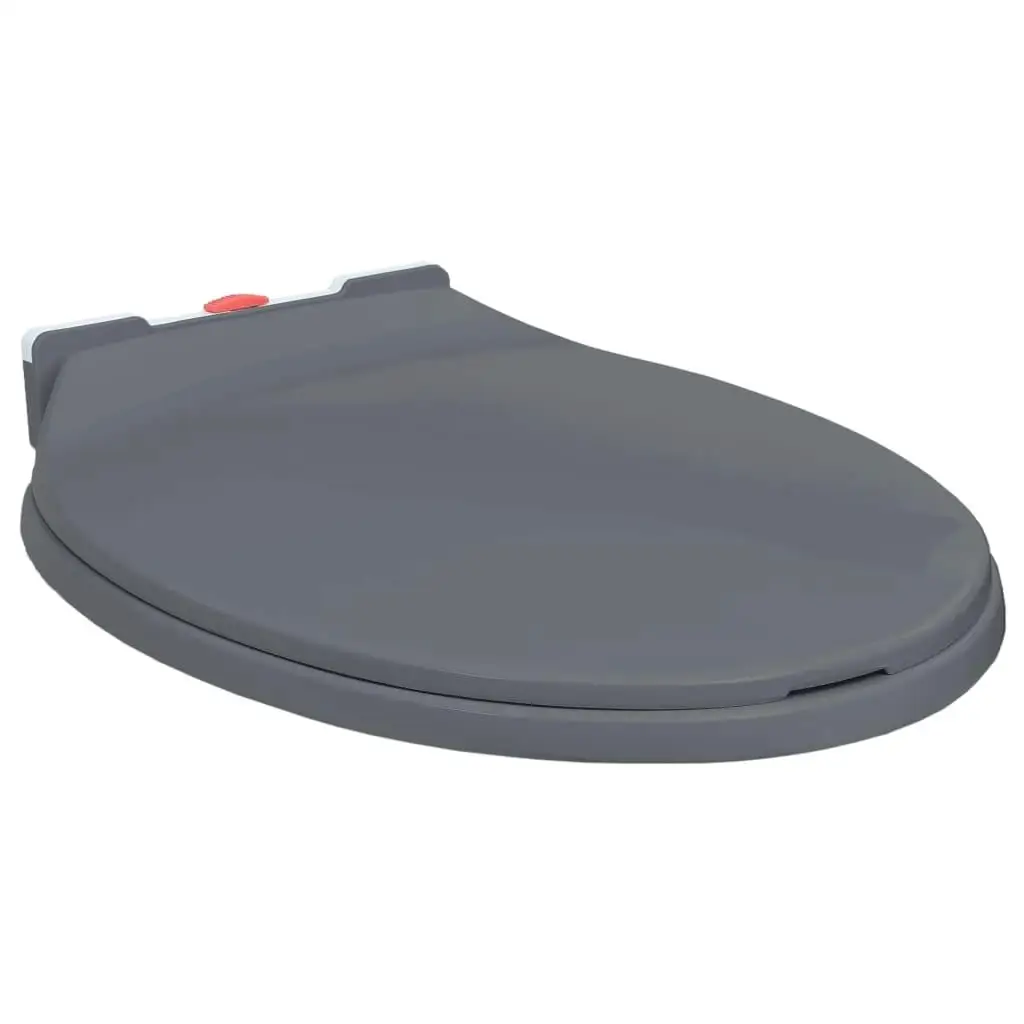 Grey Oval Soft-Close Toilet Seat with Quick Release - Comfortable & Easy Clean