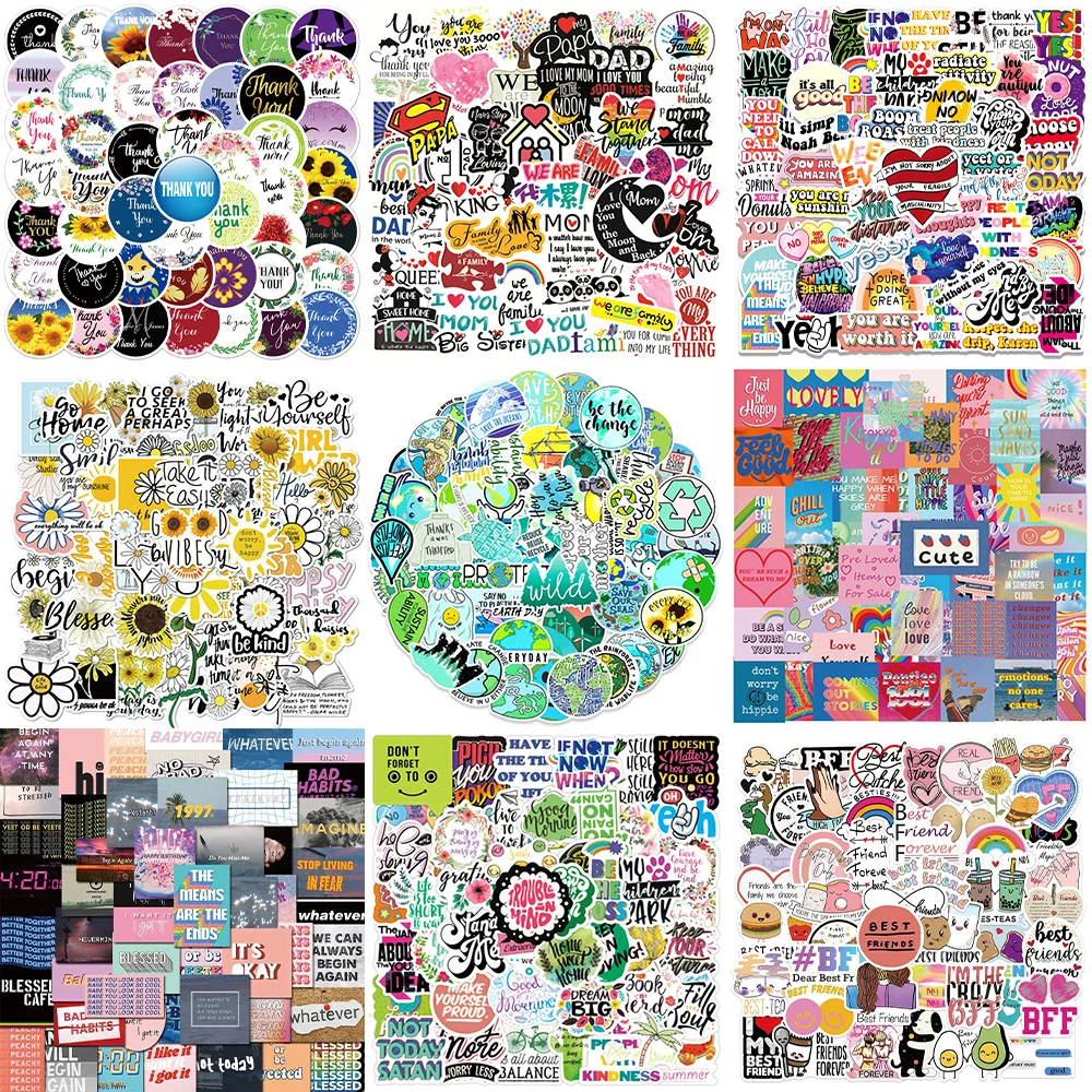 10/30/50PCS Classics Inspirational Text Stickers Series Creative Graffiti iPad Luggage Refrigerator Laptop Decoration Wholesale