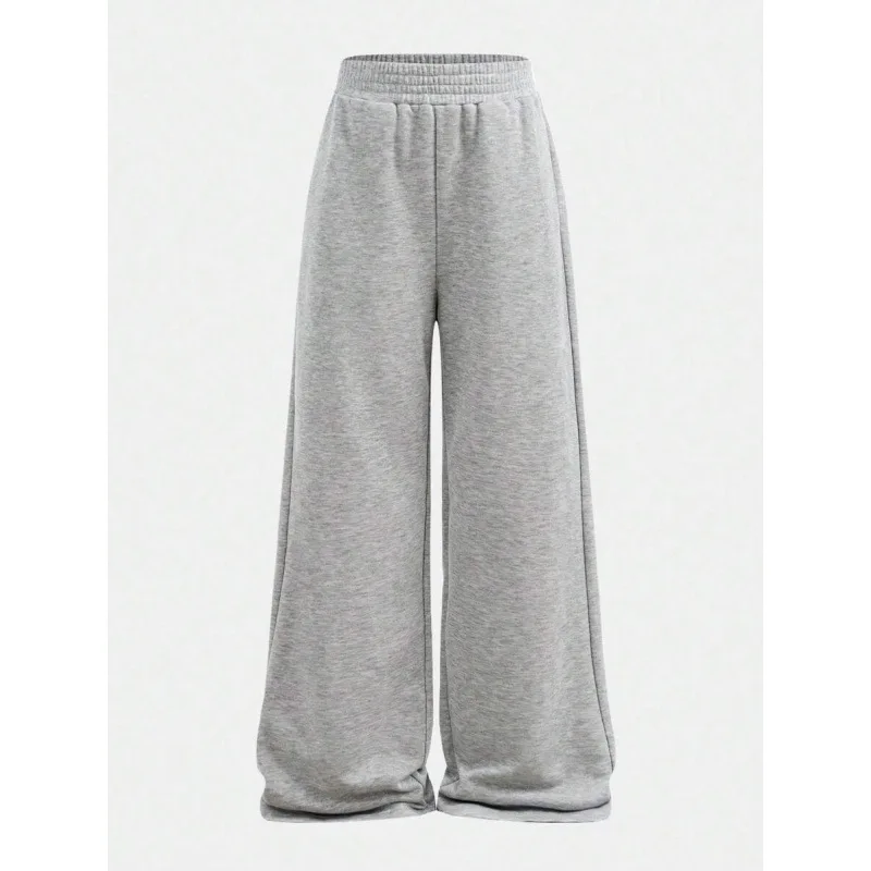 

Спортивные брюки с высокой талией, женские повседневные брюки, удобные, с эластичной талией и завязками, модный нейтральный стиль, весенняя коллекция