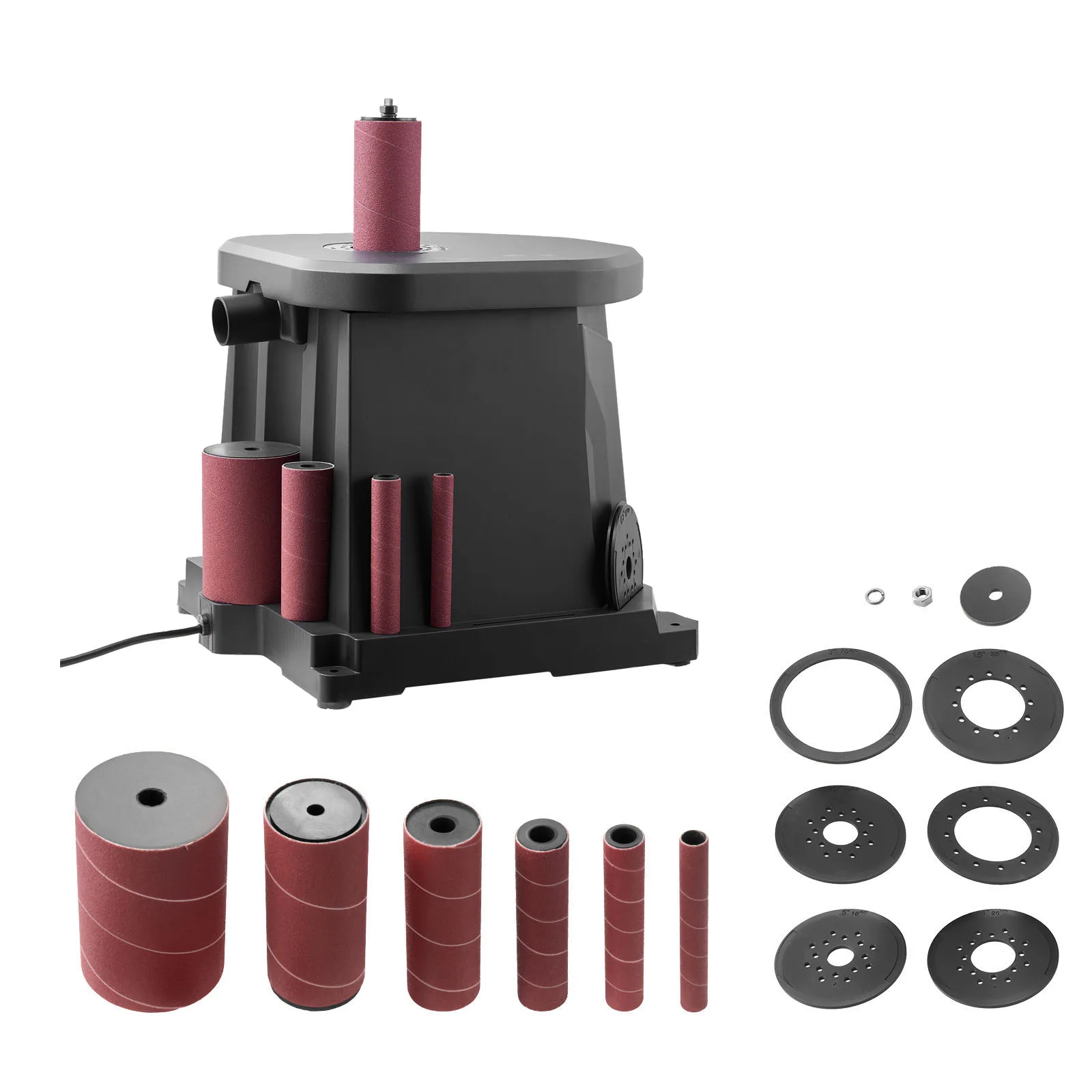 Oscillating Spindle Sander, 2000RPM Benchtop Spindle Sander with 6 Sleeves (1/2