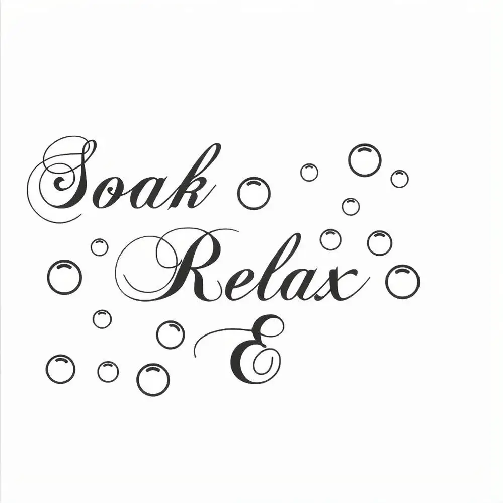 Modern Home Wall Art Soak Relax Enjoy Sticker PVC Mural For Bedroom Bathroom Decorative Waterproof Interior Ornament Decal