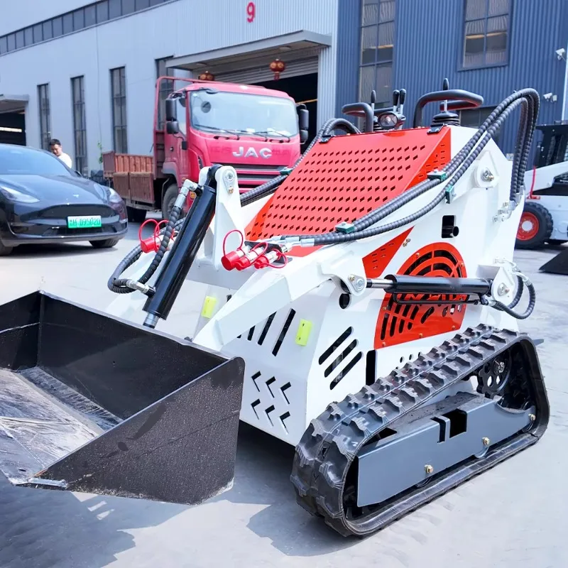 Customized Mini Skid Steer Loader 890kg Operating Weight 23HP Gas Powered Compact Tracked Loader For Farm