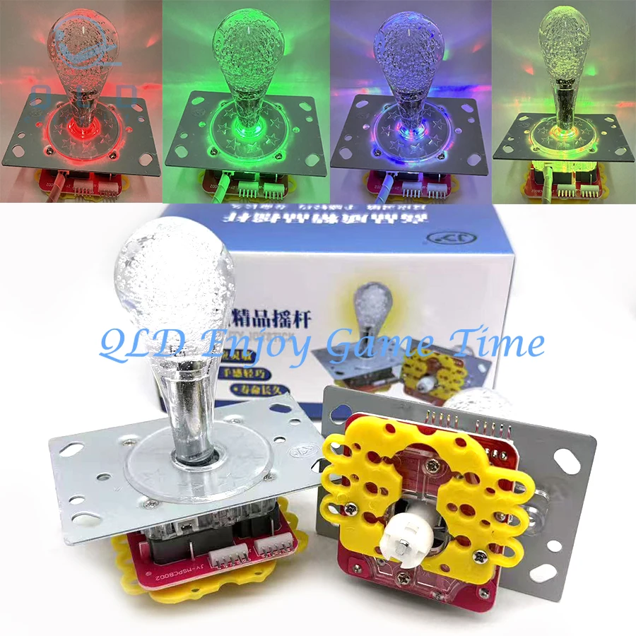 

1 шт. светодиодный джойстик с подсветкой для рыбалки, овальный топовый мяч, 12 В, 7 цветов, аркадная игра, коготь крана, подарочная машина, высокое качество