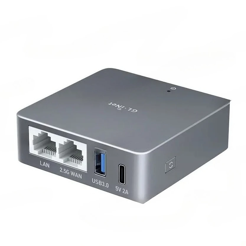 For Home Office and Remote Work, Internet Security, 2.5G WAN GL-iNET (Brume 2) GL-MT2500/MT2500A Mini VPN Security Gateway