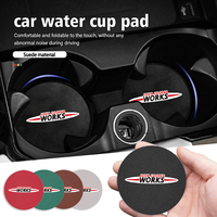 2pcs Car Water Cup Bottle Holder Anti-slip Mat Pad Suede For Mini Cooper JCW F54 F55 F56 F57 F60 R50 R52 R53 R55 R56 R57 R58 R59