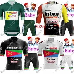 Kids Wanty Cycling Jersey 2025 Enfant Belgium Green Eritrea Set Boys Girls Cycling Clothing Children Bike Suit MTB Ropa Maillot