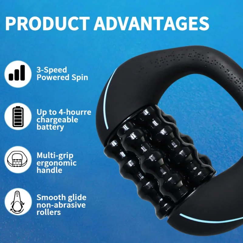 Factory Handheld Rolling Percussive Massager Electric Deep Tissue Massage Device for Runner Post Workout Muscle Relief