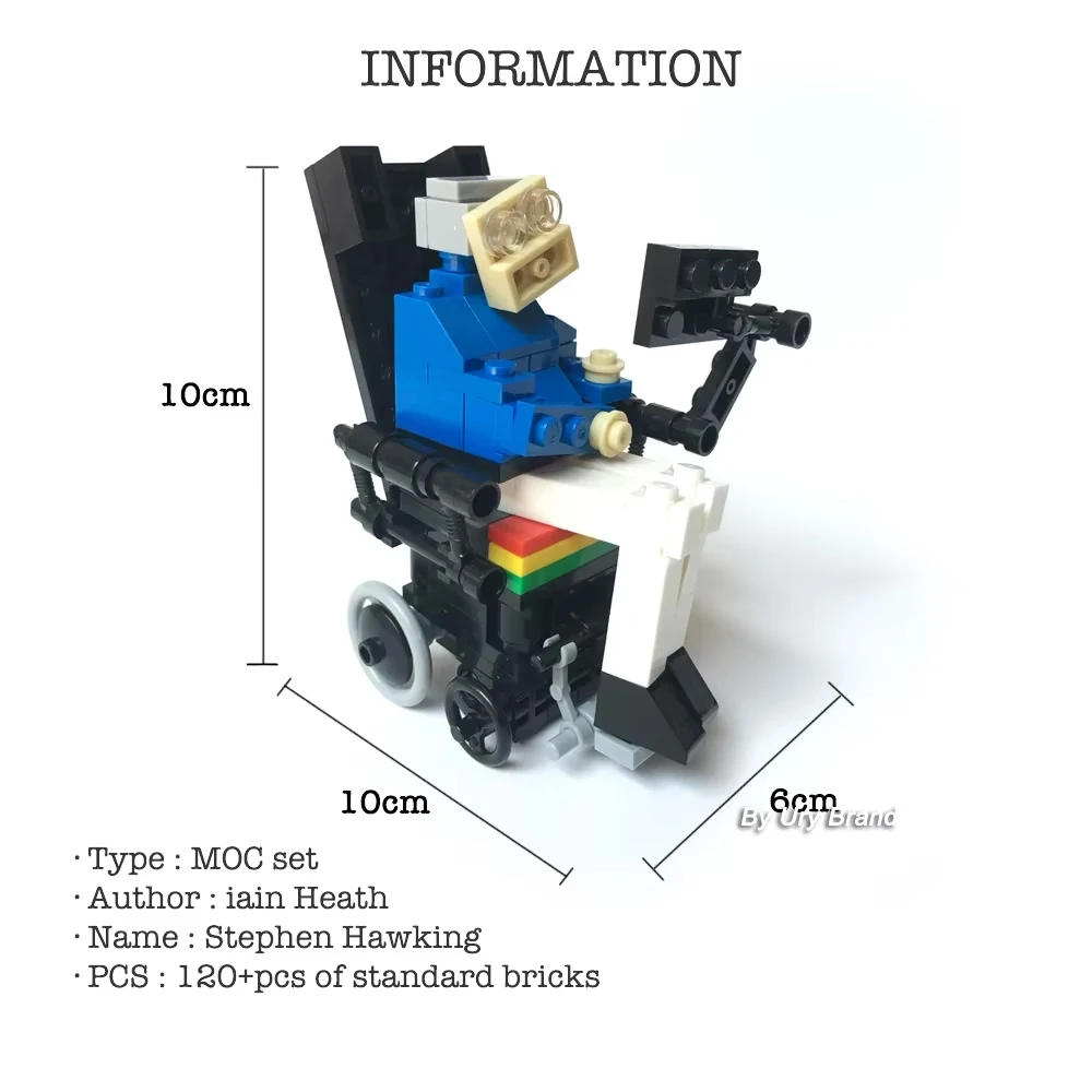 120 + stücke MOC Set DIY Stephen Hawking Wissenschaftler Charakter Kreative Sammlung Pädagogisches Modell Bausteine Spielzeug Ziegel Tasche – Detail 2