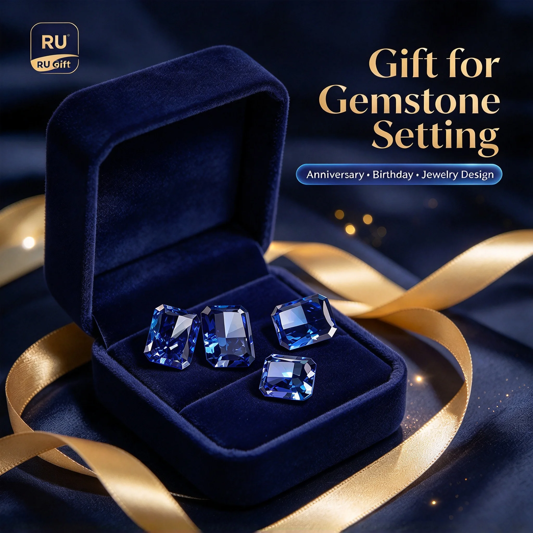 Royal Blue Radiant Cut Sapphire Loose Gemstone, Vivid Color Faceted Gem for Custom Earrings Pendant Jewelry Craft Free Shipping