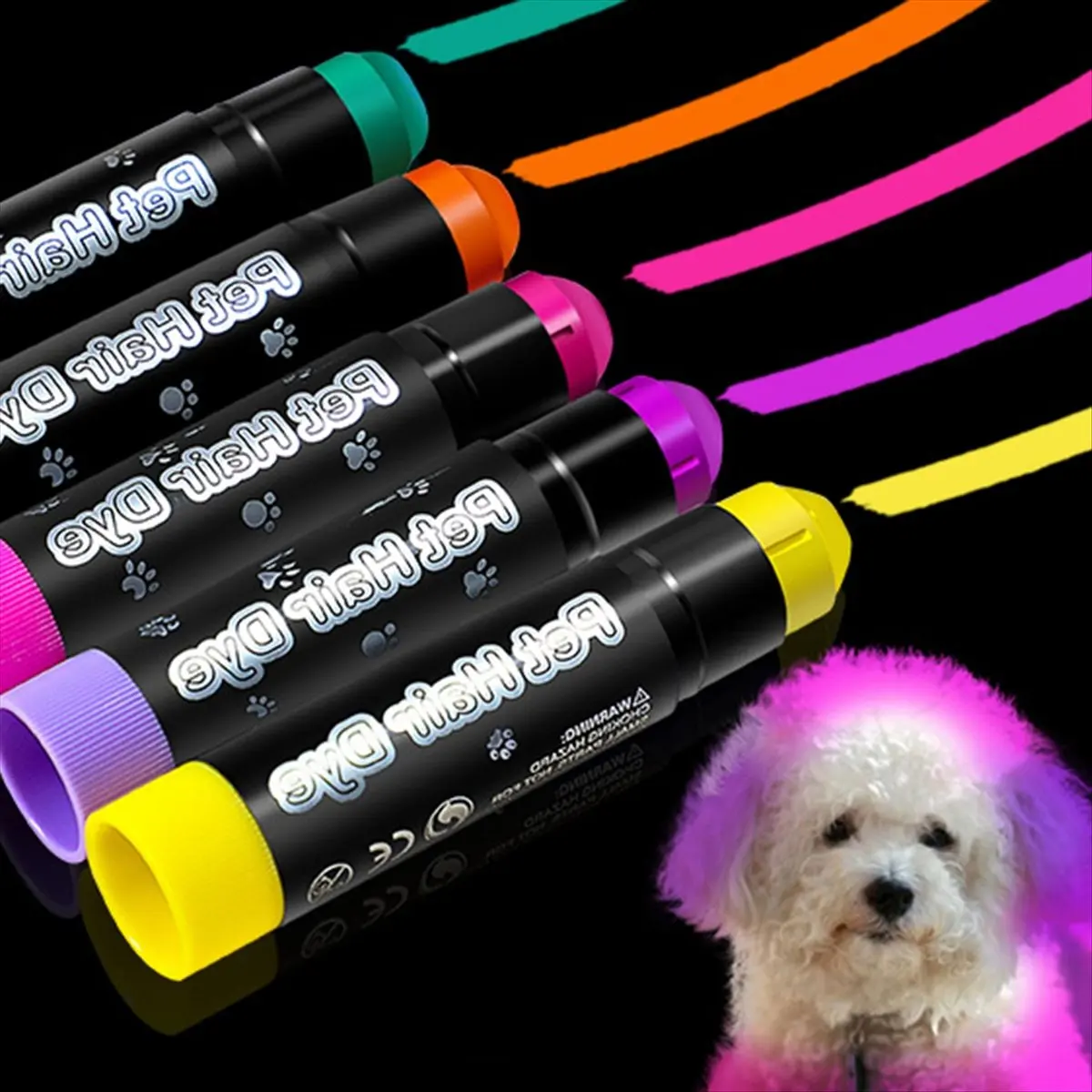 COFA Dog Paint 12 Colors Washable Pet Safe Hair Dye Pet Fur Paint Grooming Dog Accessories Kit Pets Temporary Colors