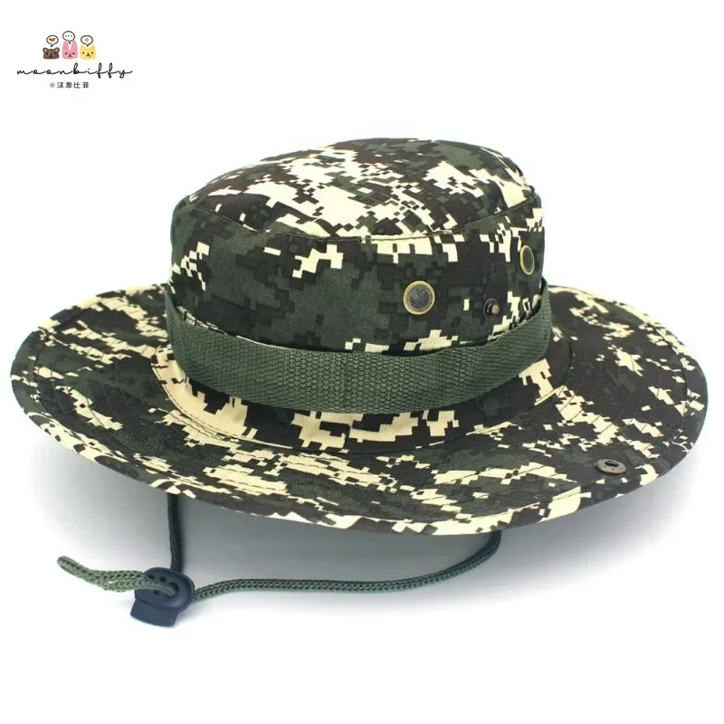 Outdoor Sun Protection and Shading Round Brimmed Hat, Mountaineering Jungle Hat, Male and Female Fisherman Hats