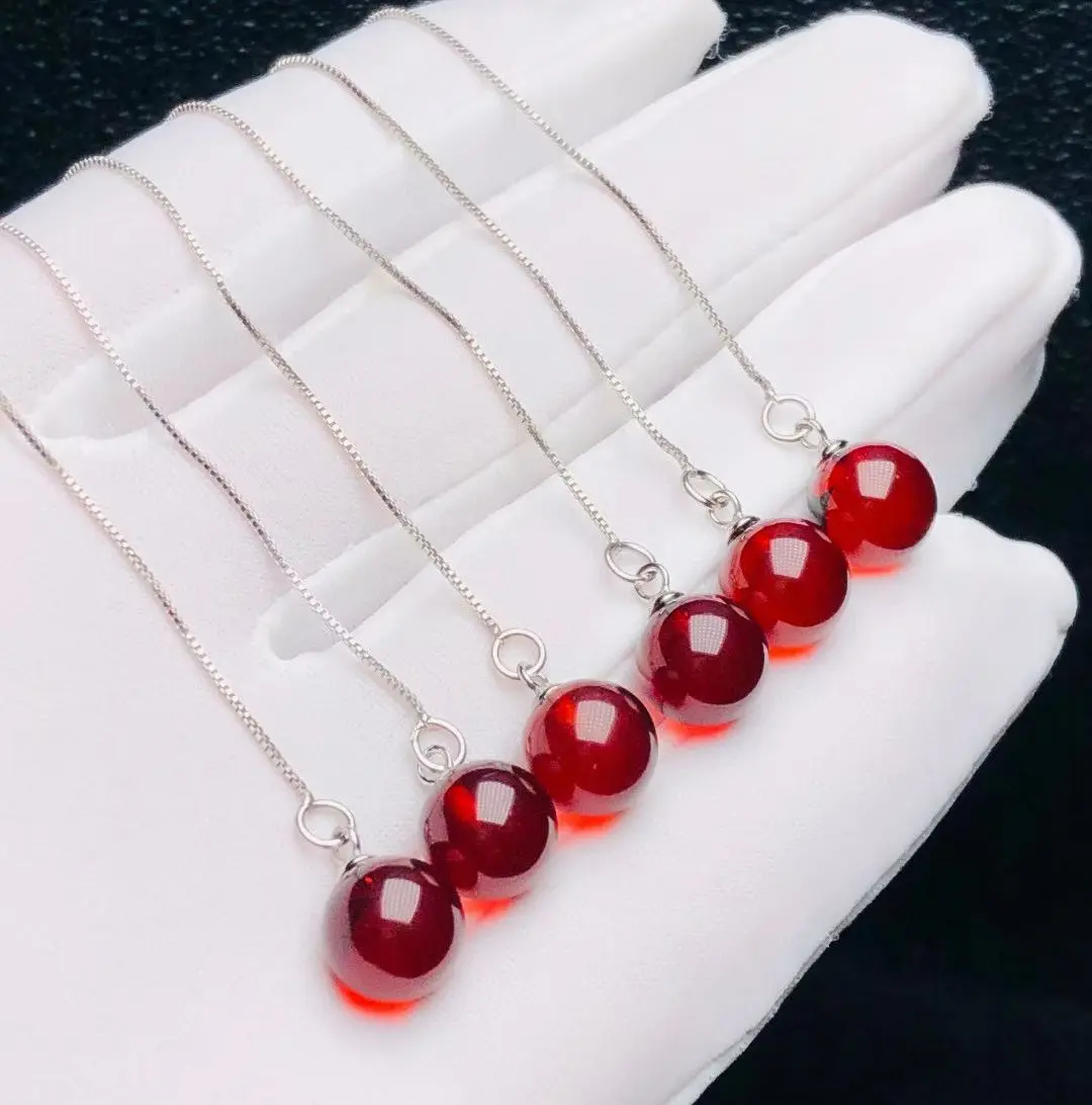 

Certificate 925 Silver Natural Baltic Red Amber Ear Threader 8-9mm Bead Drop Dangle Tassel Earring Wholesale Silver Gems Jewelry