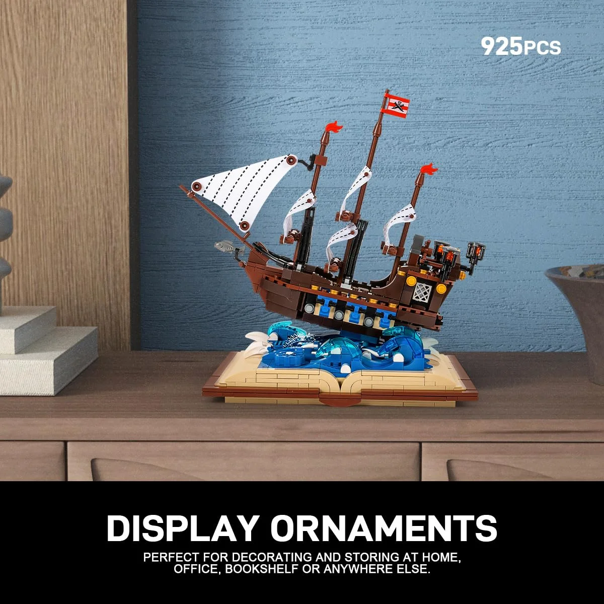 

2025Pirate Boat Sailboat Model Royal Navy Warship Port Creative Ship DIY Assemble Building Blocks Bricks Children Toys Gifts
