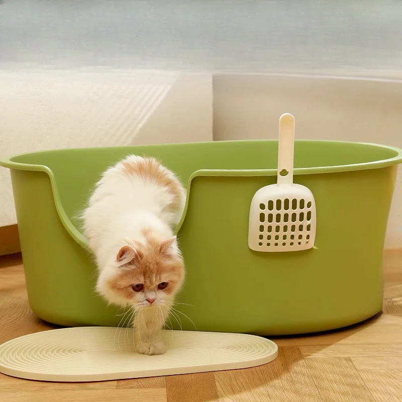 

Cat Litter Box Oversized Semi-enclosed Large Cat Litter Box Oversized Cat Toilet To Prevent Spatter Special Poop Basin Supplies