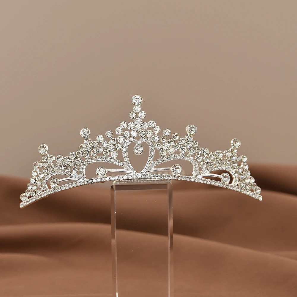 Crown Tiara For Children\'s Rhinestone Comb Princess Girl\'s Birthday Crown Performance Dance Hair Accessories Jewelry Decoration