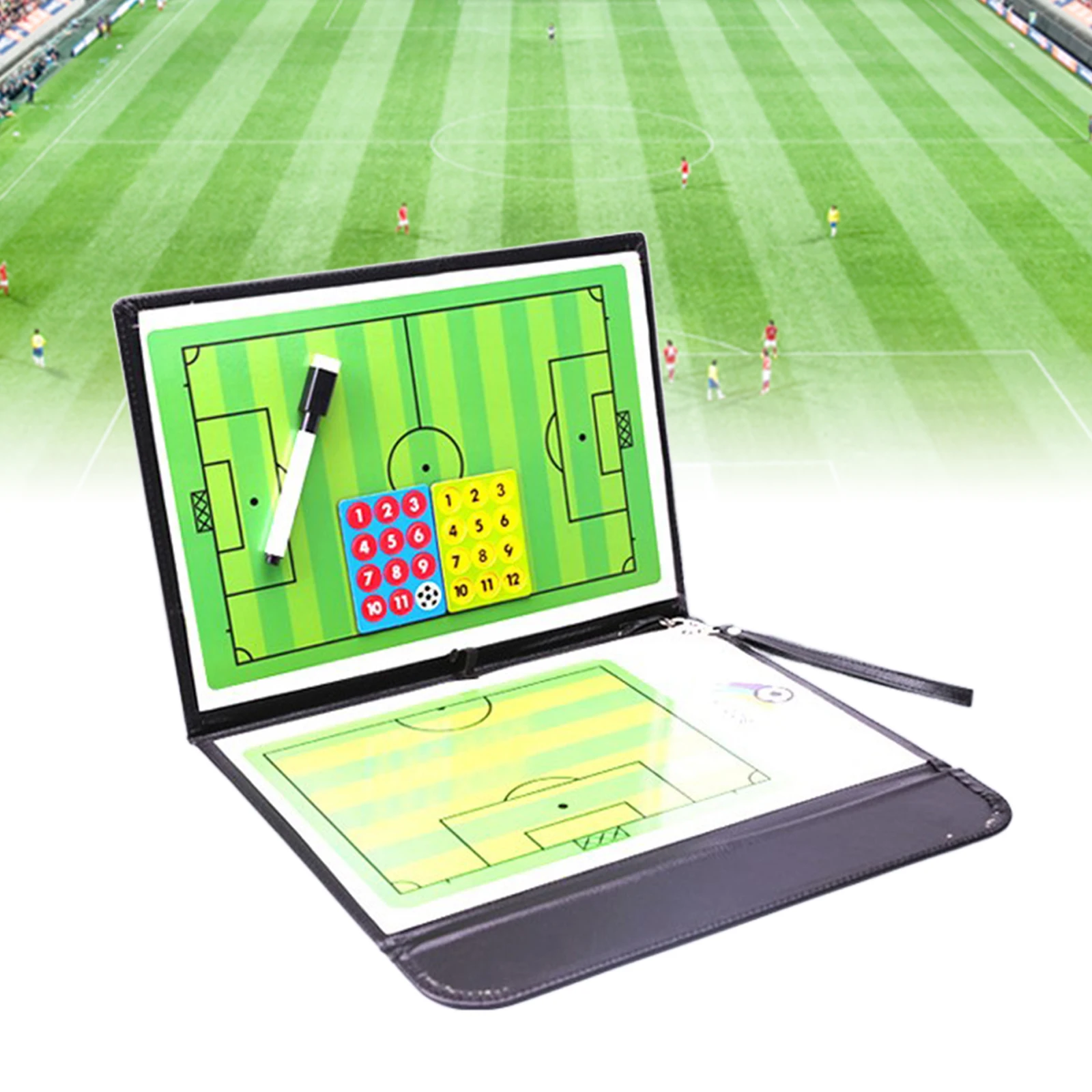 

Portable Professional Soccer/Football Board with Marker Pieces,Pen and Eraser