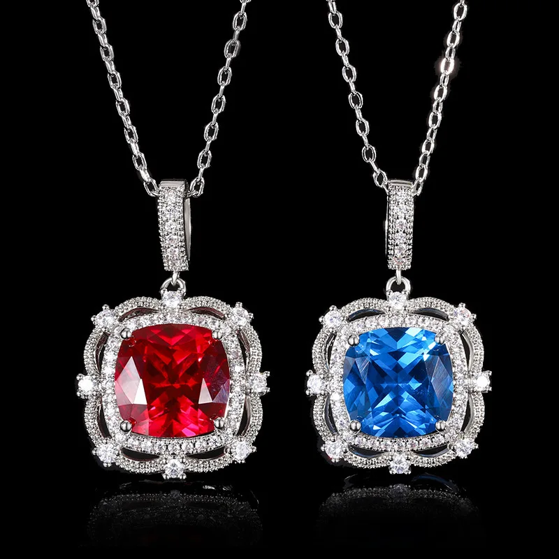 New jewelry gemstone corundum simple and exquisite pendant necklace main stone 12*12 wholesale