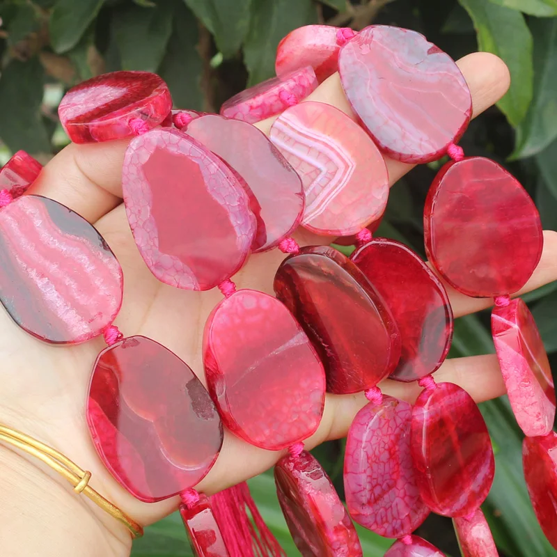 Big 30-70mm Smooth /Faceted Irregular Multicolor Agate Beads , For DIY Jewelry making，Necklace , Bracelet，Pendants ！