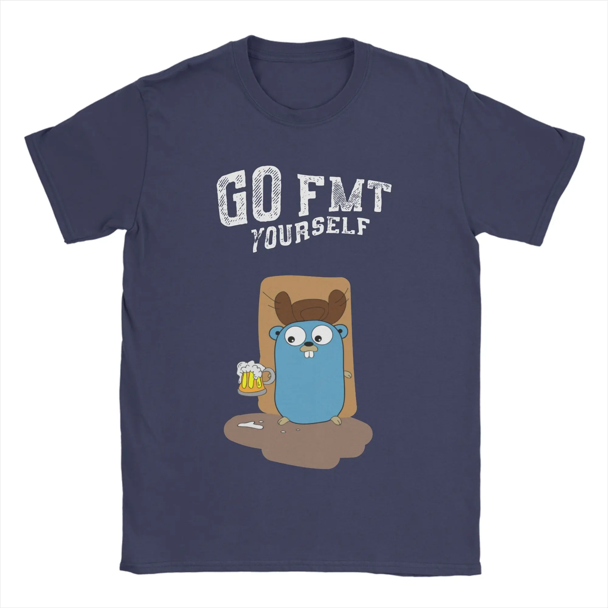 Go Fmt Yourself T Shirt Unisex 100%Cotton Tops Funny Programmer Computer Developer Geek Nerd Round Neck Short Sleeve