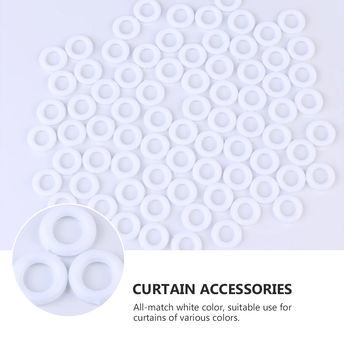 

800pcs Rings Strong Smooth Slide Hanging Accessories for Window Drapery Home Decor Curtain Rings Hardware