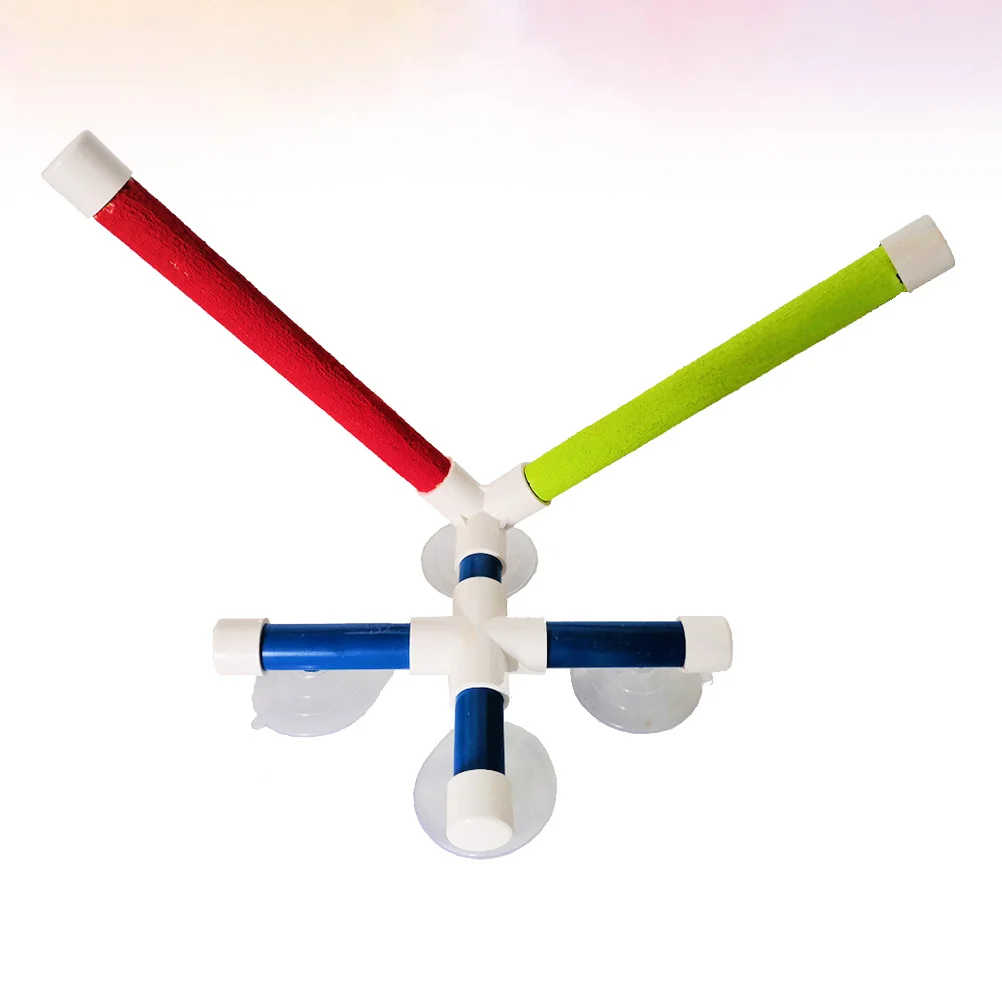 

Pet Suction Double Standing Bar Bird Climbing Stand For Parrot Parakeet Cockatiel Small Birds Training Activity Rod Home Office
