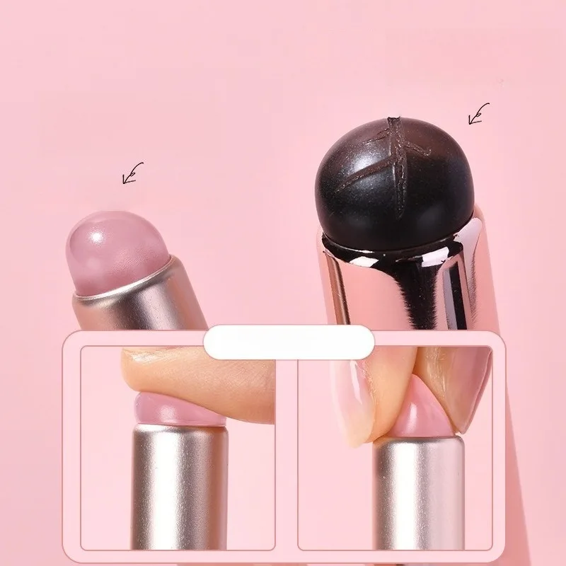 2 قطعة أدوات الأظافر الصغيرة فرشاة سيليكون ماتي القلم برميل لطخة التدرج أحمر الخدود فرشاة الصحافة ملصق الوردي فرشاة الأظافر مسمار أداة فنية