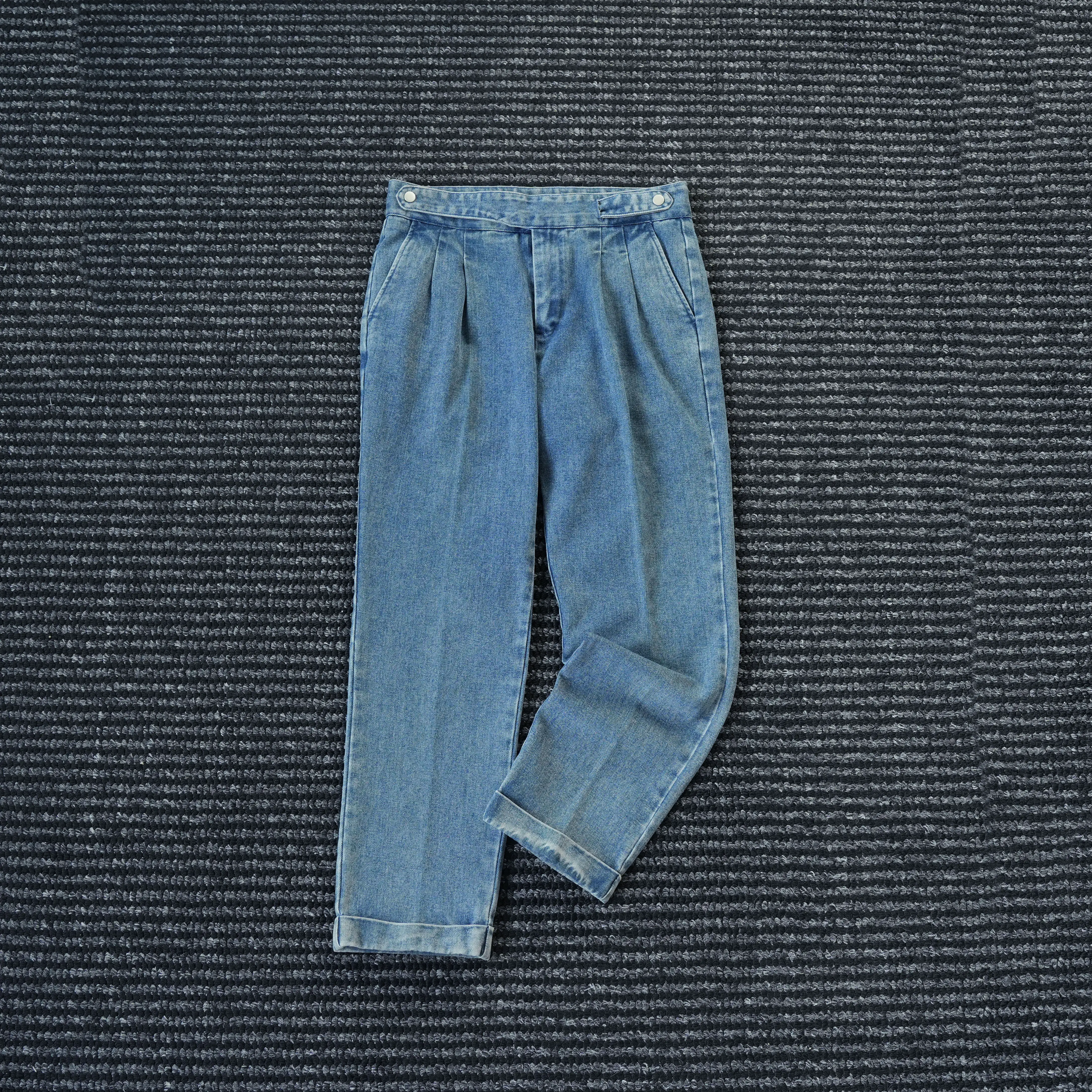 

Мужские брюки из денима Gurg с двойной строчкой, в стиле haute couture, с эффектом сильной потертости, для повседневной носки