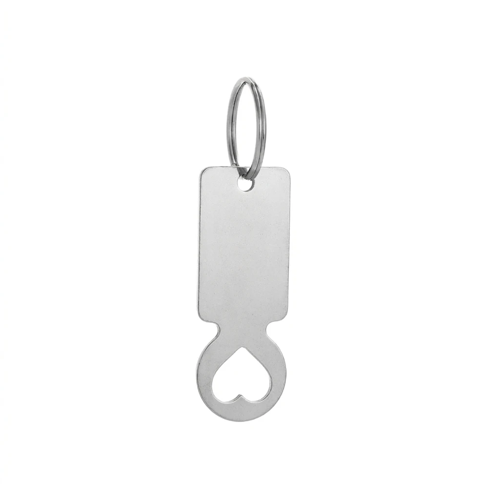 Practical Shopping Trolley Token Keychain Metal Cart Coin Remover Modern Stainless Steel Key Accessory For Daily