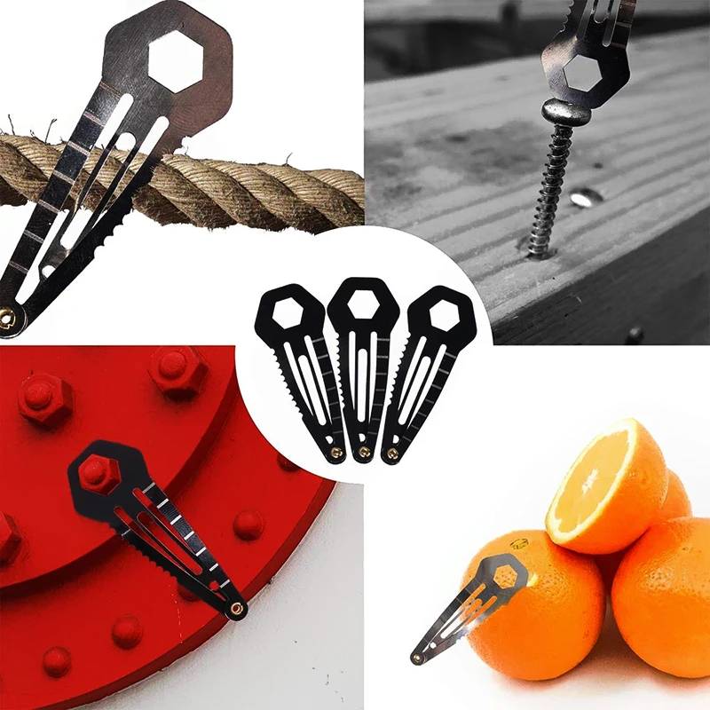 Outdoor Vrouwen Edc Zelfverdediging Wapens Multifunctionele Roestvrij Staal Haar Clip Haarspeld Persoonlijke Verdediging Sleutelhanger Tool