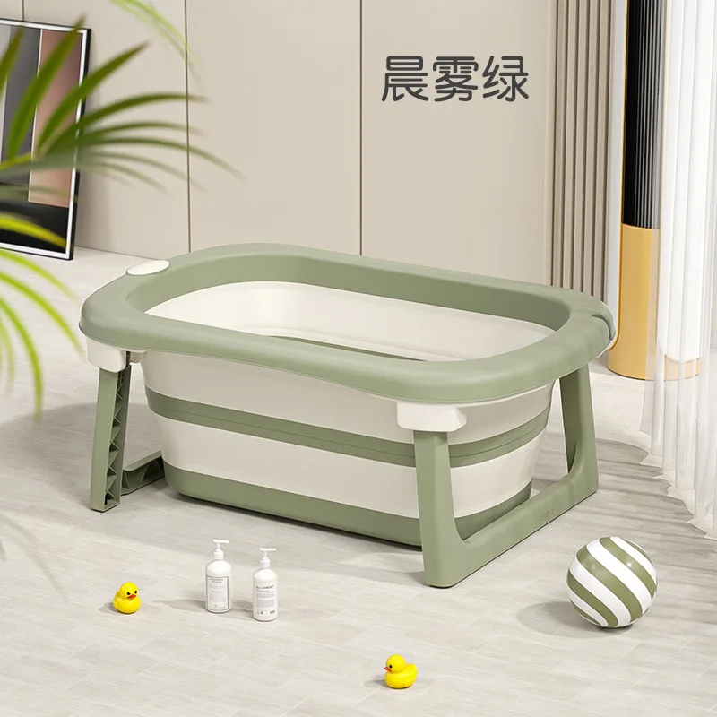 Banheira de banho infantil, banheira de plástico dobrável para bebês, uso de banho, contêm banheira portátil de grande capacidade