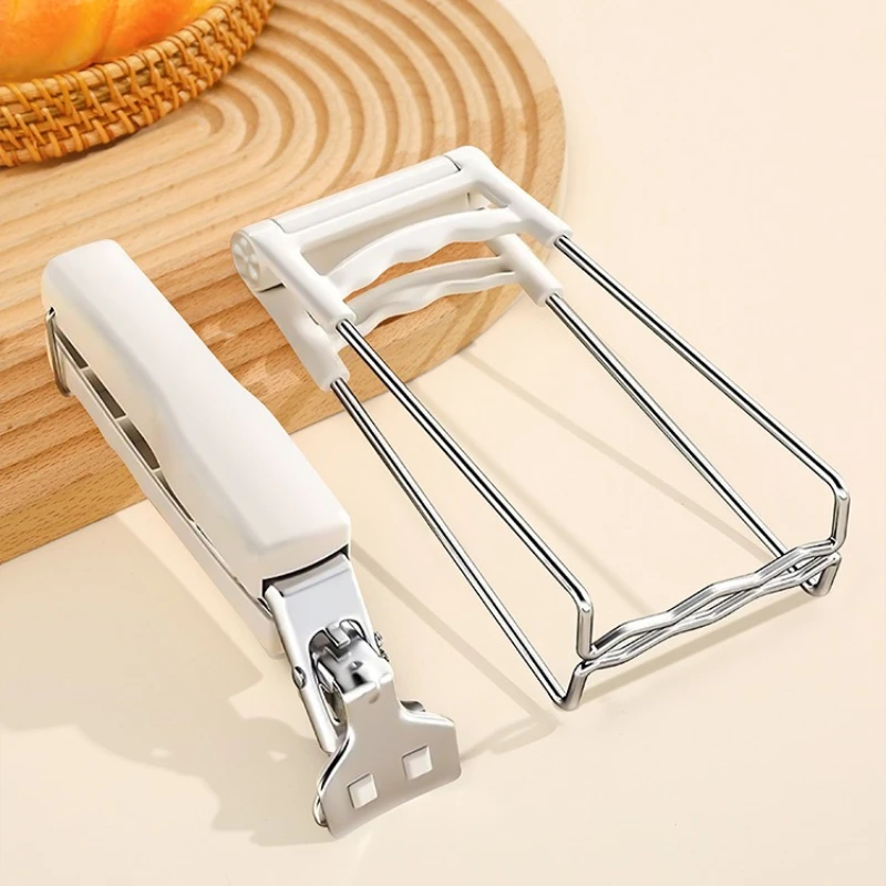Heat Resistant Bowl Gripper Anti Scald Kitchen Clips Stainless Steel Hot Plate Dish Lifter Tongs Set for Steamed Food