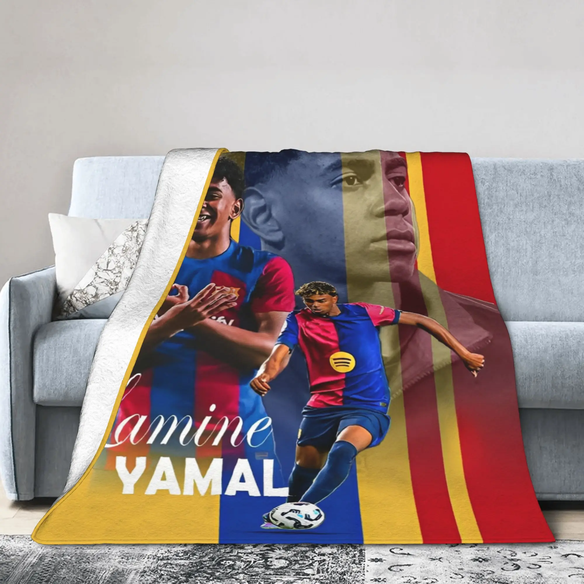 Spain Football Lamine Y-Yamal Blanket Flannel Summer Air Conditioning   Multifunction Ultra-Soft Throw Blanket for Bed Bedspread