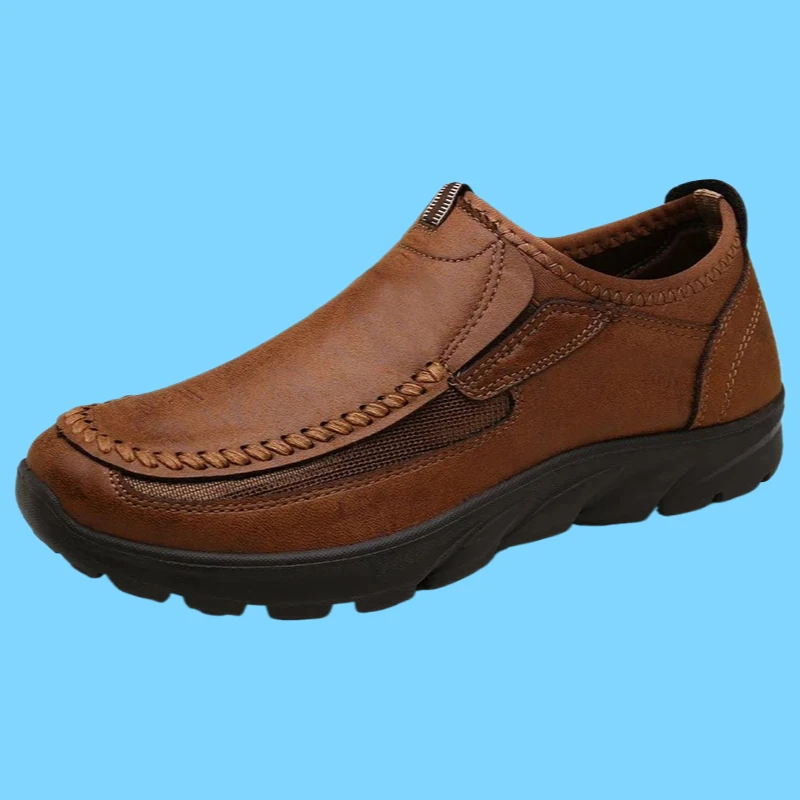 

Mens Walking Sneakers Size 39-48 Fashion Leather Men Casual Shoes Retro Mens Loafers Moccasins Breathable Slip on Driving Shoes