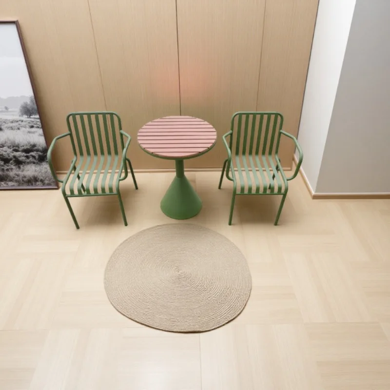 Outdoor plastic wood table and chair combination balcony outdoor pendulum commercial leisure