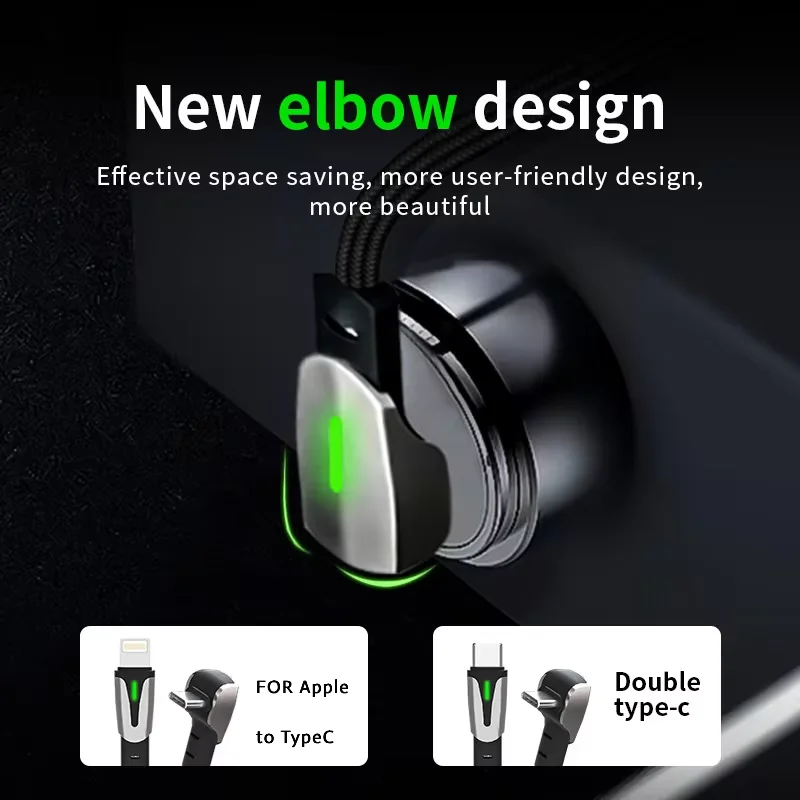 Para tesla cabo de carregamento rápido cabo de carregamento do telefone do carro pd 60w tipo c 90 graus usb c carregador para tesla modelo 3/y carregamento do telefone