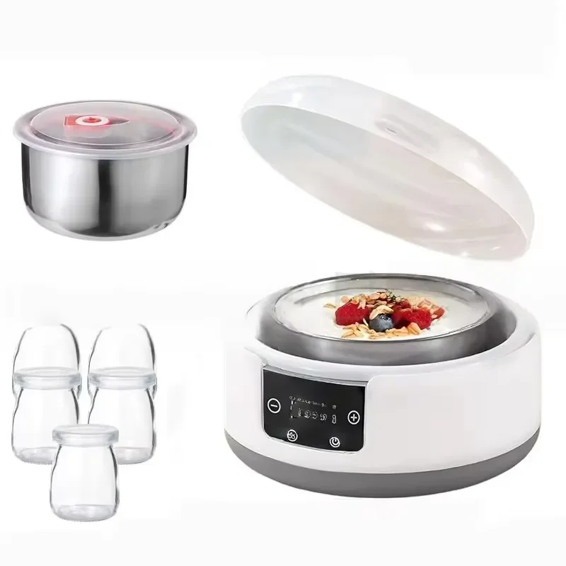 Smart Stainless Steel Yogurt Maker 110V Large Capacity Constant Temperature Fermentation Pot Household Automatic Liner