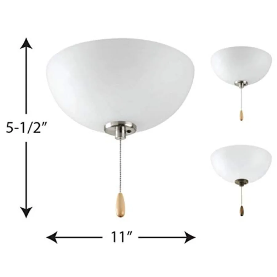 2-Light Ceiling Fan Light Bravo Collection Indoor P2650-01WB Antique Bronze Brushed Nickel