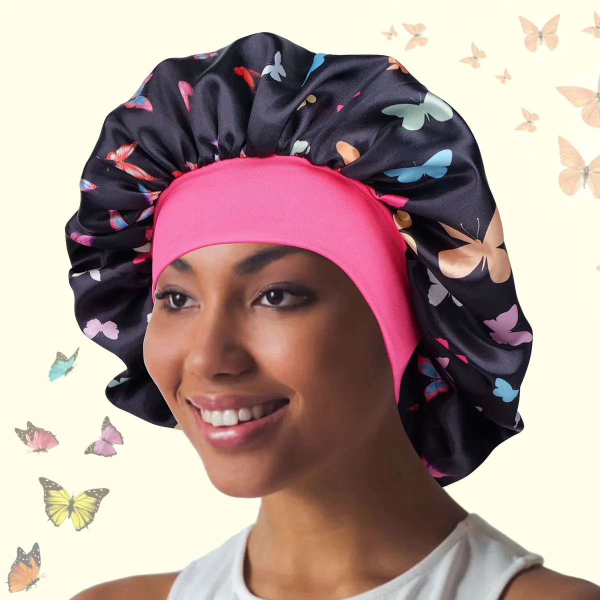 Ladies Soft Material Sleep Cap Lightweight Breathable Fabric