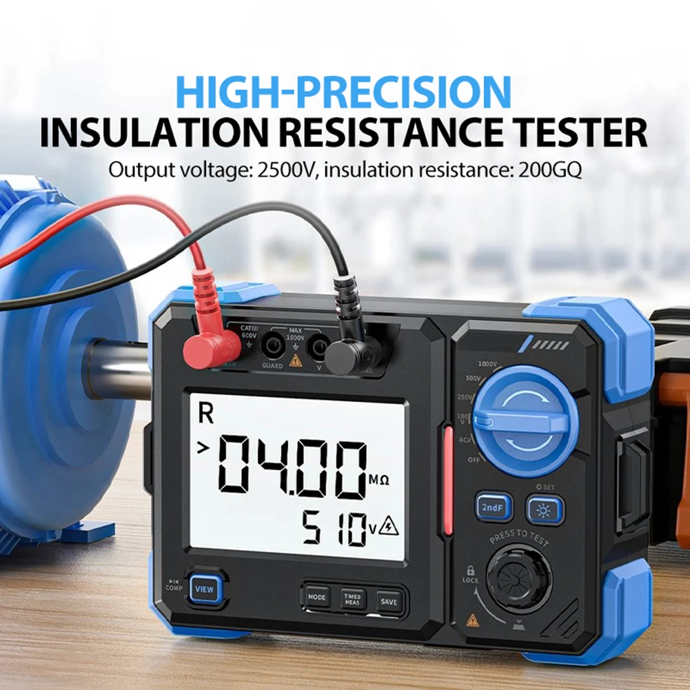 

Мегомметр MRT1050 для измерения сопротивления изоляции 100-500-2500В с высокой точностью и автоматической системой сенсорного измерения