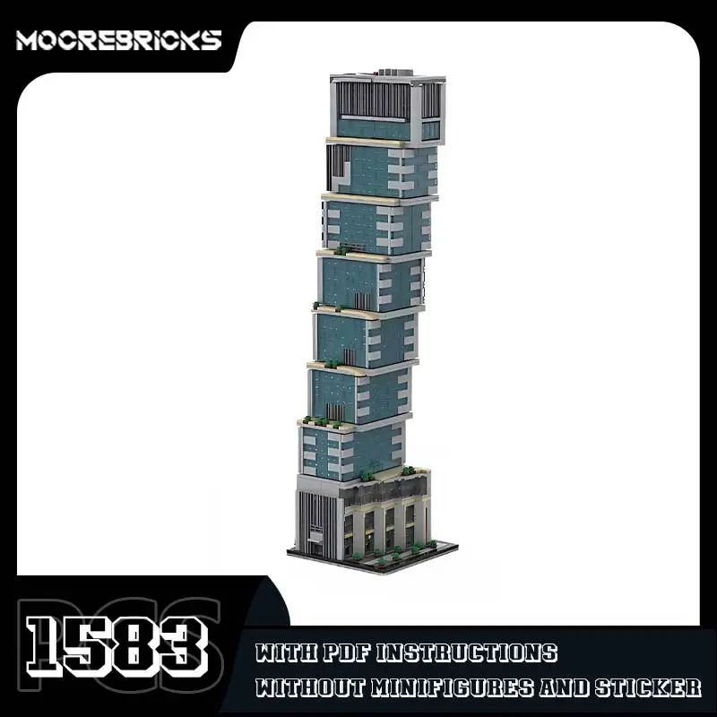 Moc Moder Wolkenkrabber 2-Zeven Glazen Mini Bakstenen Bouwstenen Stadsarchitectuur Modeldecoratie Speelgoed Kinderen Puzzel Geschenken