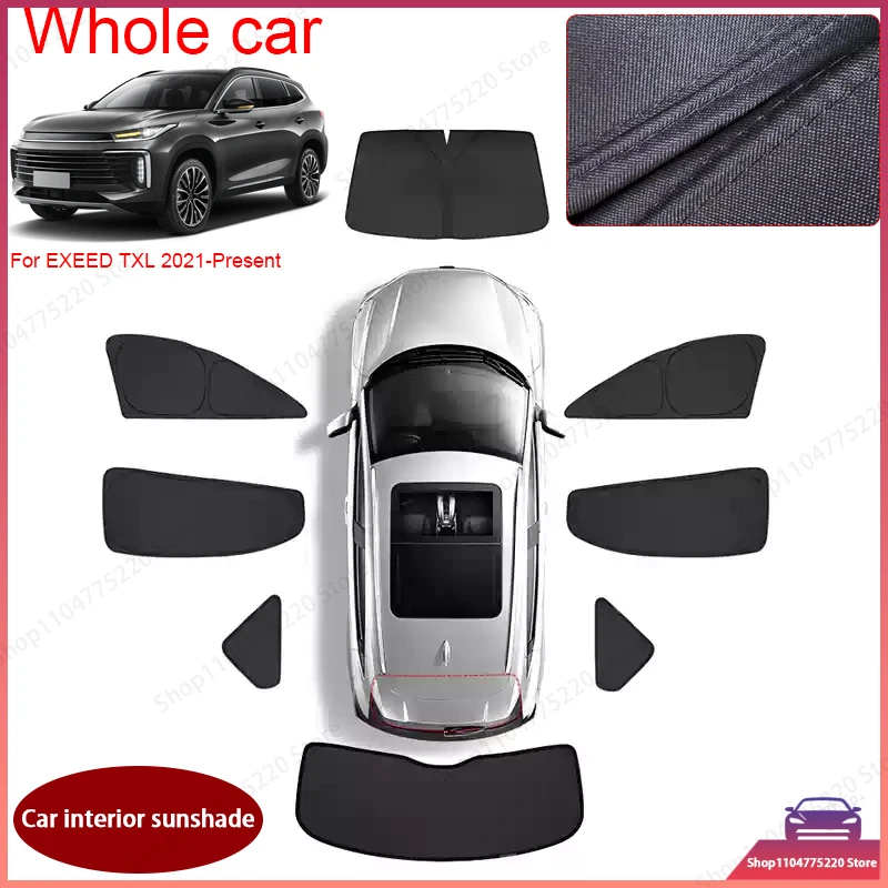 

Car Black Window Privacy Sunshade For EXEED TXL 2021-Present Auto Anti-UV Heat Insulation Protect Cover Interior Accessory