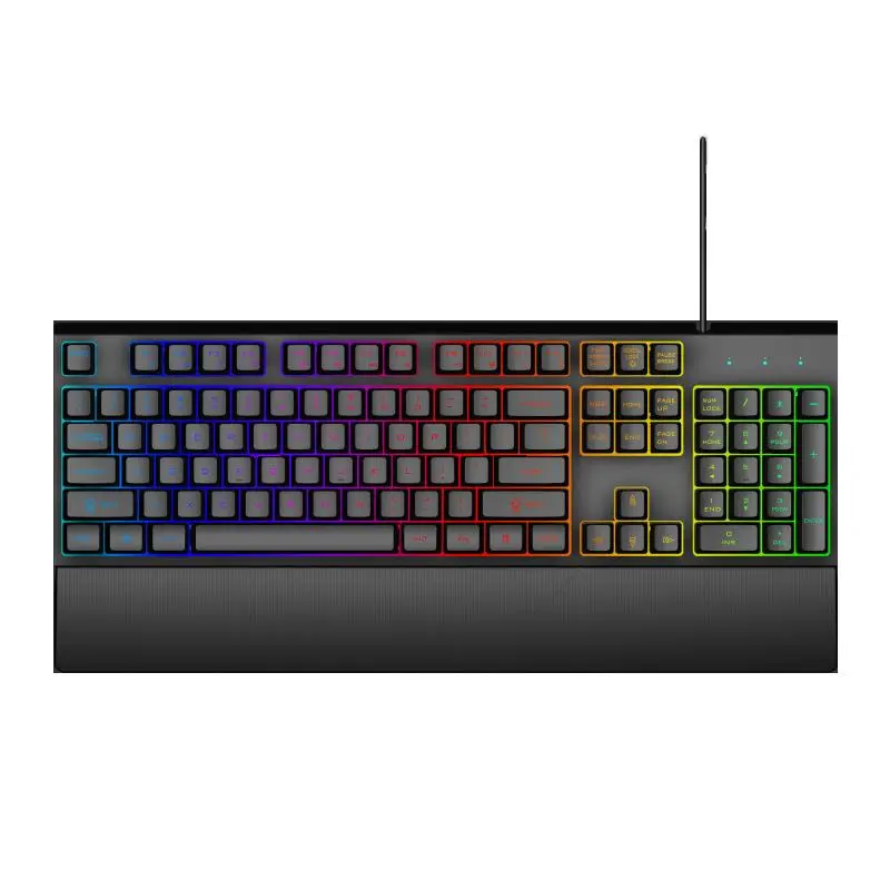 

Проводная механическая игровая клавиатура RGB с USB-портом для офисного компьютера, ноутбука — светящаяся клавиатура для киберспорта с металлической конструкцией