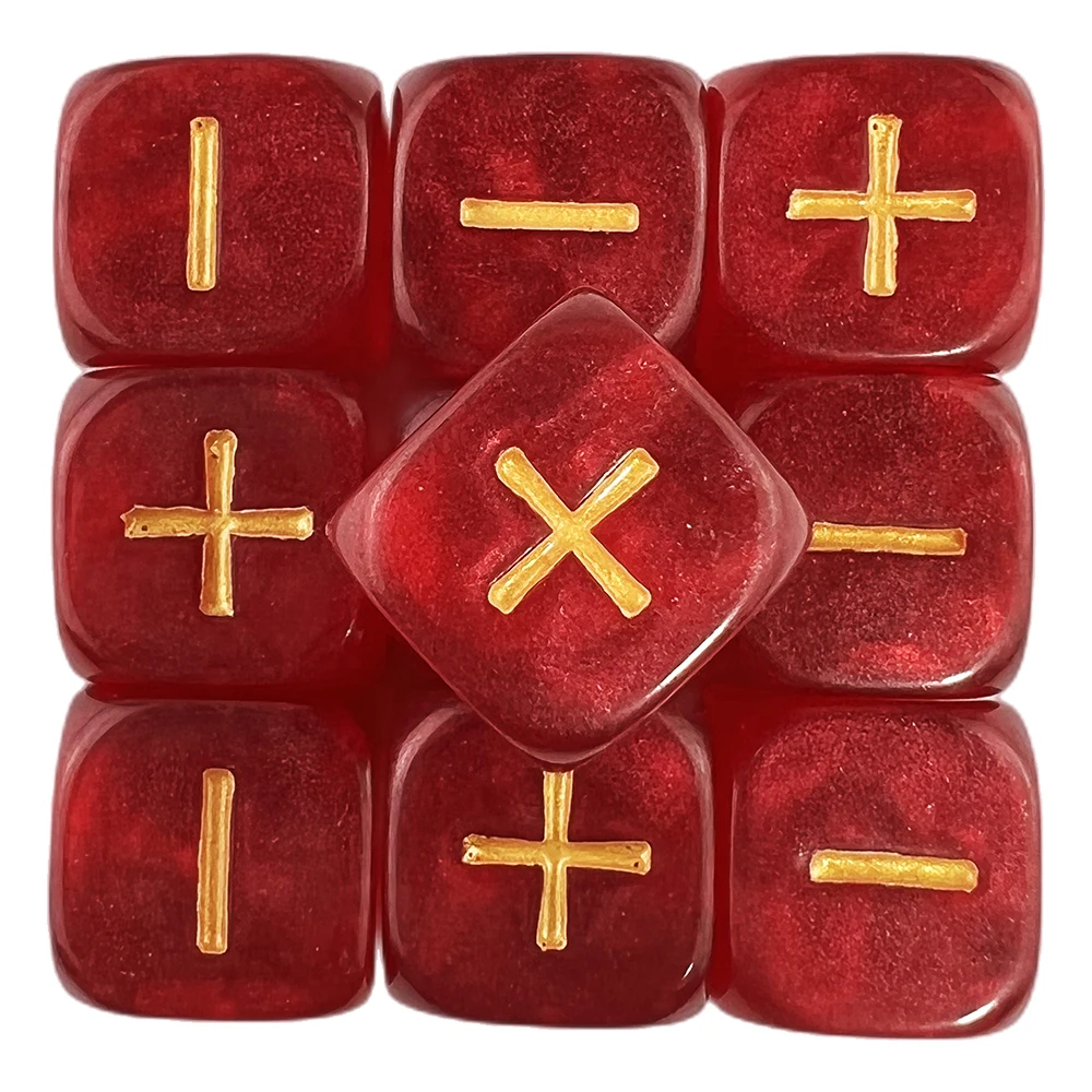 Fate Dice D6 Dice Custom Dice High Quality Resin Dice 10 PCS Set Pearled Effect Golden Symbol For Fate And Fudge Game Board Game