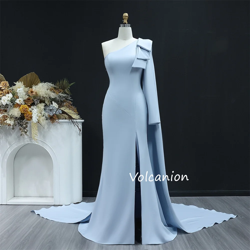 Индивидуальные вечерние длинные платья с бантом на одно плечо Русалка на заказ Простые изысканные подходящие