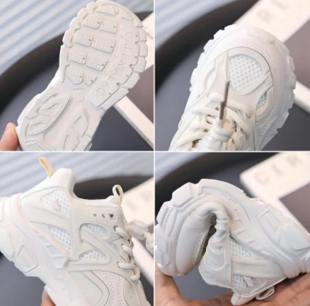 Children's running shoes Boy daddy shoes Double mesh sneakers Breathable small white shoes autumn casual shoes